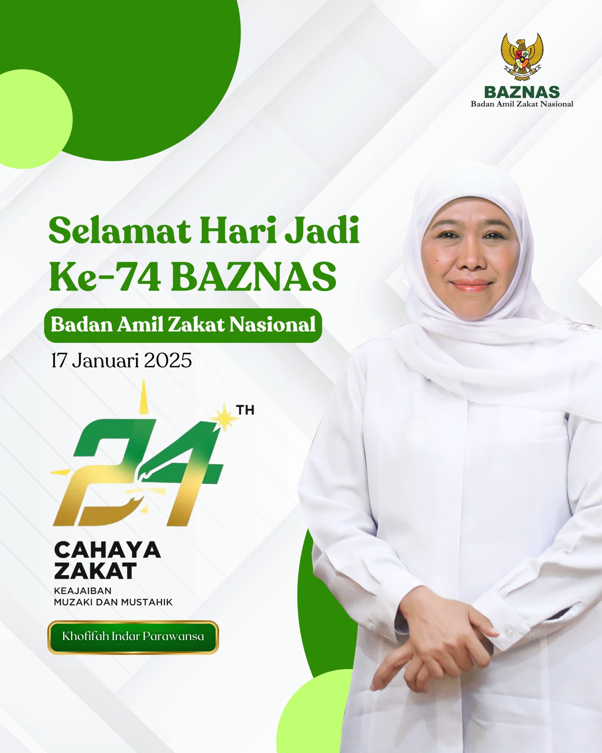 HUT ke-24, Khofifah Apresiasi Peran BAZNAS Salurkan Zakat Produktif untuk Kesejahteraan Masyarakat