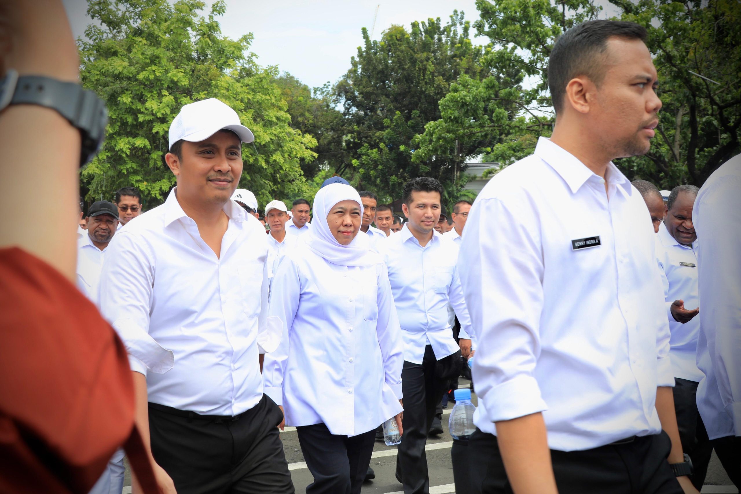 Gladi Bersih H-1 Pelantikan Kepala Daerah dan Wakil Kepala Daerah, Khofifah-Emil Semangat Baris Berbaris dari Monas ke Istana Negara