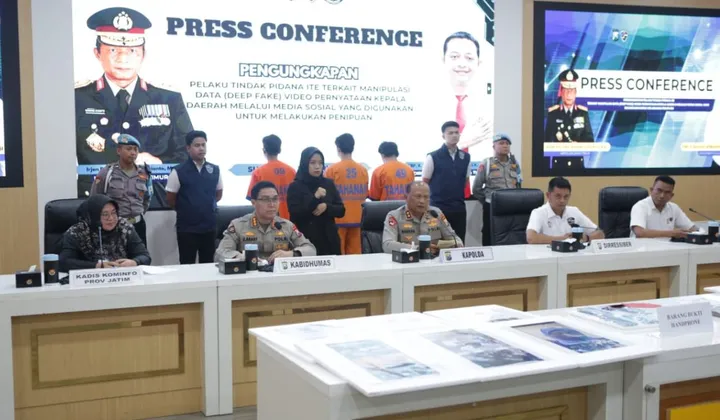 Polda Jatim Ungkap Kasus Penipuan Deepfake AI Kepala Daerah, Tiga Tersangka Pembuat dan Penyebar Diamankan