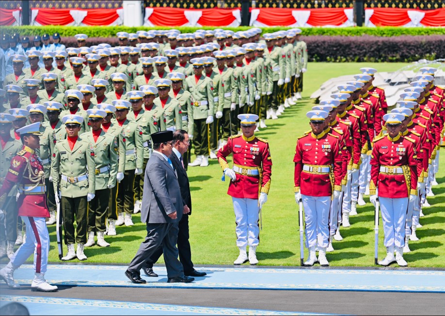 Presiden Prabowo Terima Kunjungan Resmi Presiden Senat Hun Sen di Istana Merdeka