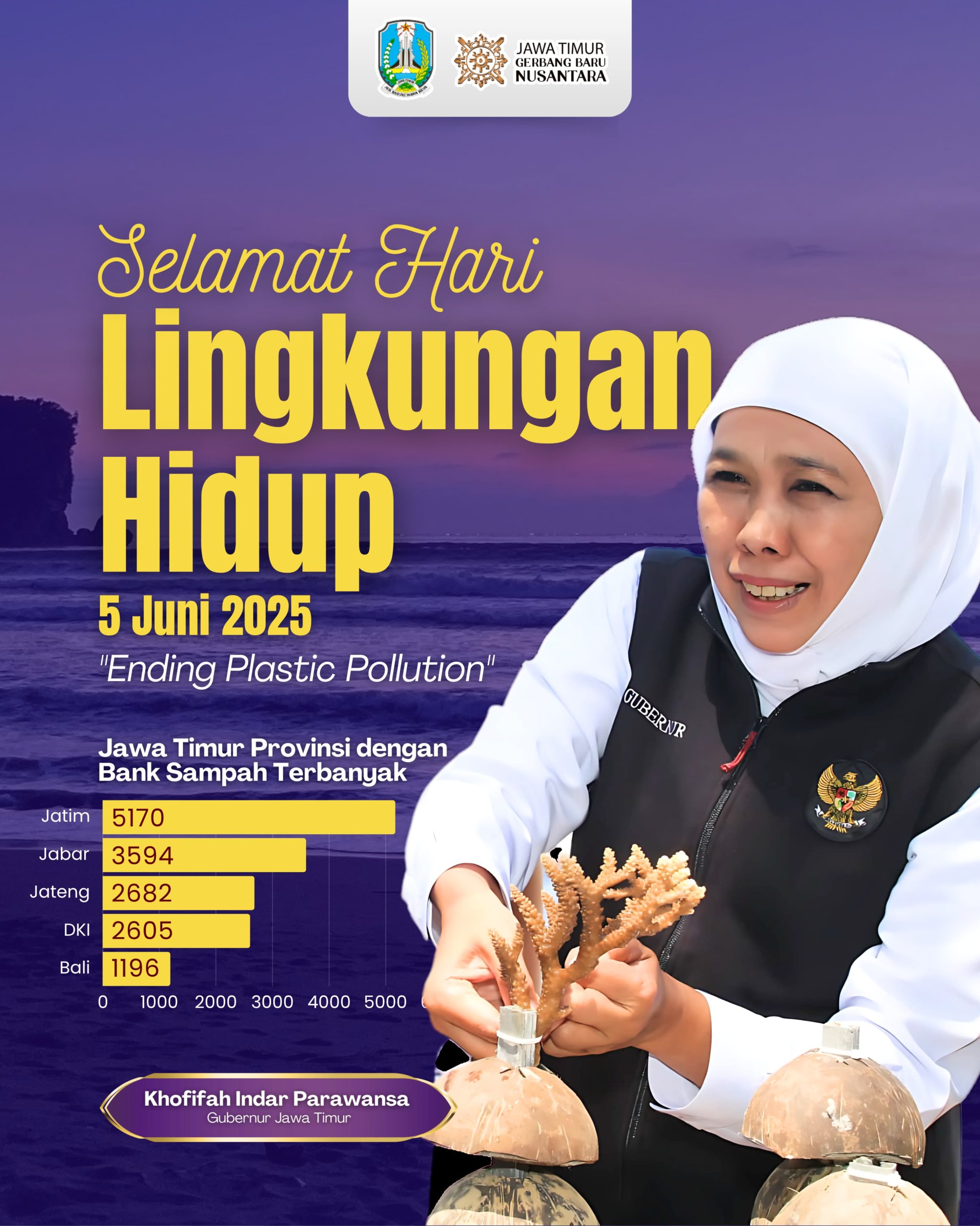 Bank Sampah di Jatim Terbanyak Nasional, Gubernur Khofifah Ajak Semua Pihak Kelola Sampah Dimulai dari Rumah Tangga