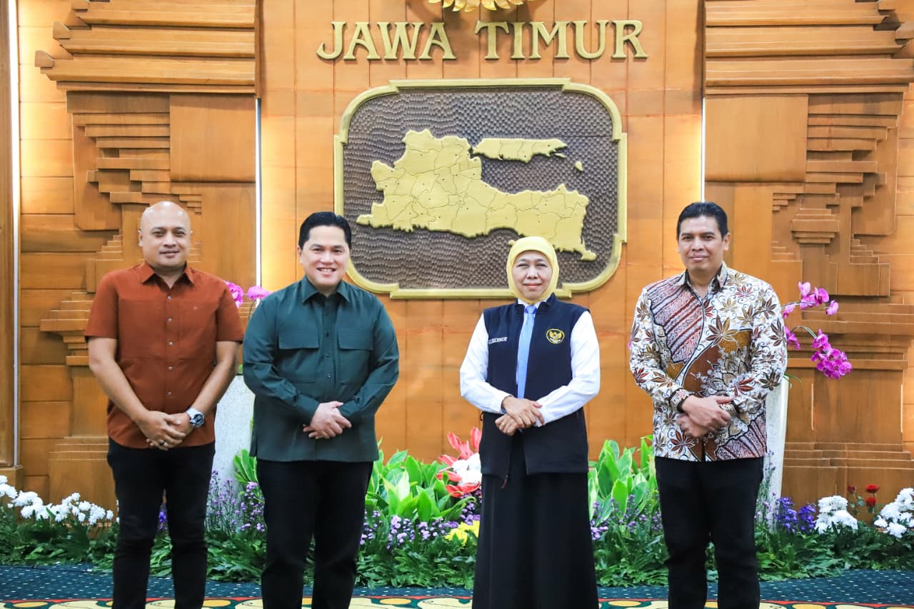 Erick Thohir Apresiasi Dukungan Gubernur Khofifah untuk PSSI dan Sepak Bola Daerah