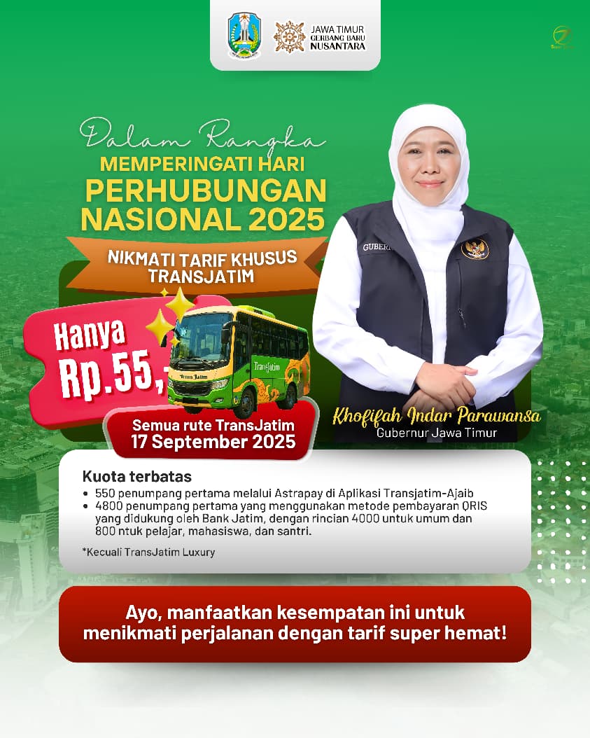 Gubernur Khofifah Tunjukkan Komitmen Transportasi Terintegrasi Jawa Timur dalam Momentum Harhubnas 2025