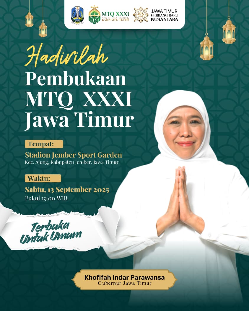 Gubernur Khofifah Ajak Masyarakat Semarakkan MTQ XXXI Jatim 2025 di Jember