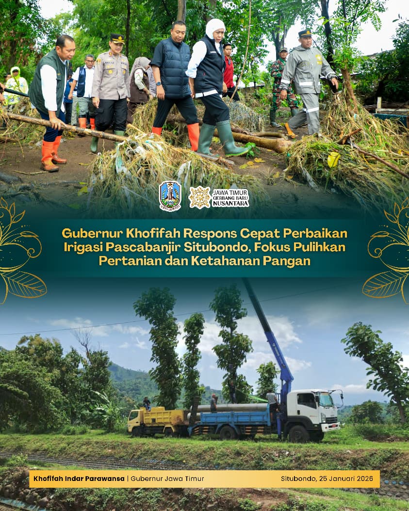 Gubernur Khofifah Perkuat Infrastruktur Pengairan Situbondo untuk Menjaga Ketahanan Pangan dan Perlindungan Petani