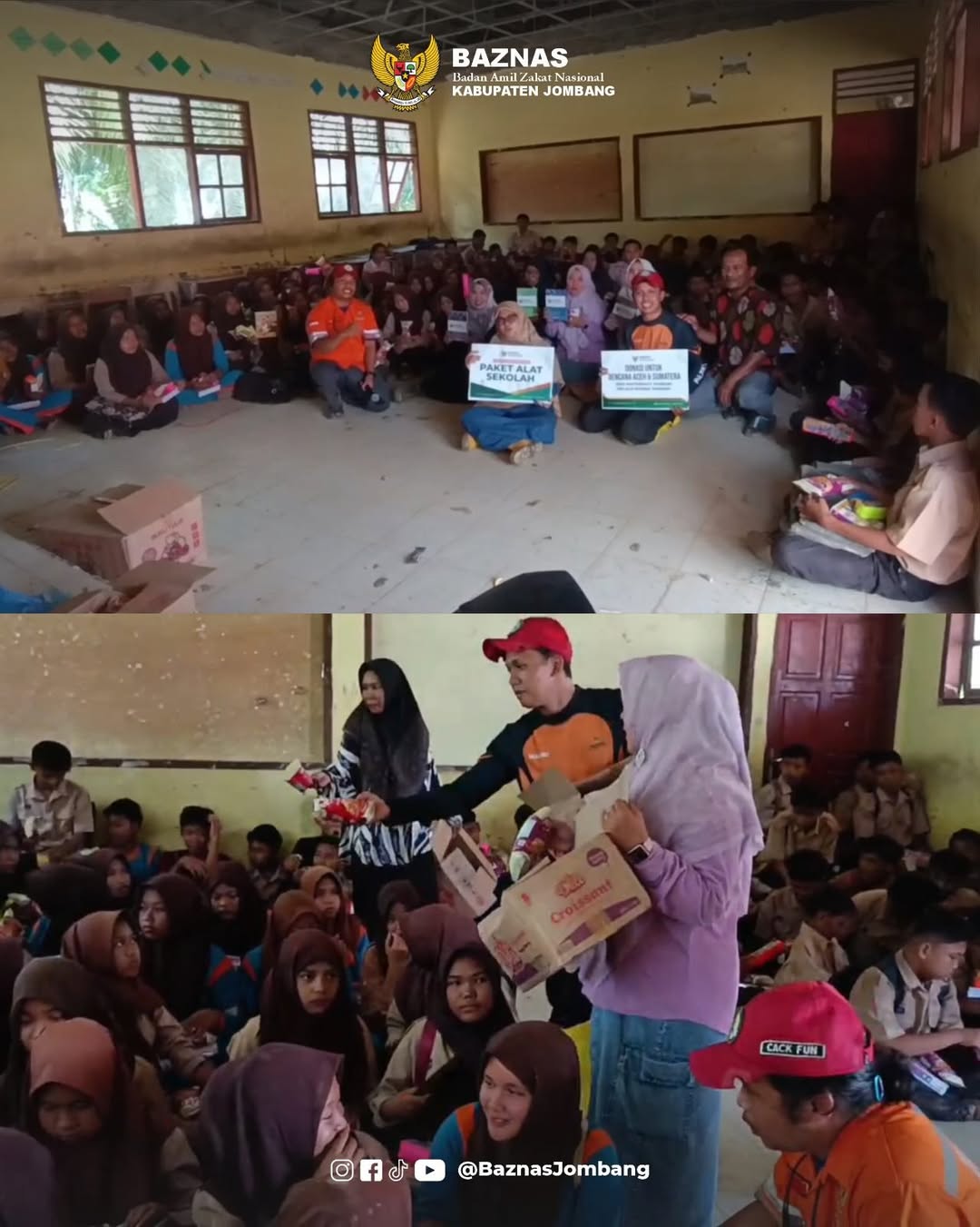 Zakat Muzaki Disalurkan untuk Pemulihan SMPN 4 Seruway