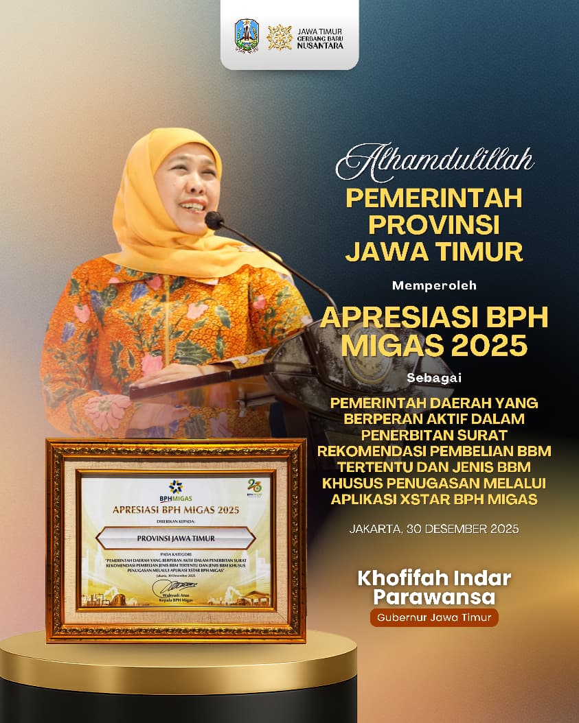 Gubernur Khofifah Tekankan Pengawasan BBM Bersubsidi di Jatim 2026 Selaras Regulasi BPH Migas, Dorong Penyaluran Tepat Sasaran untuk Masyarakat Berhak