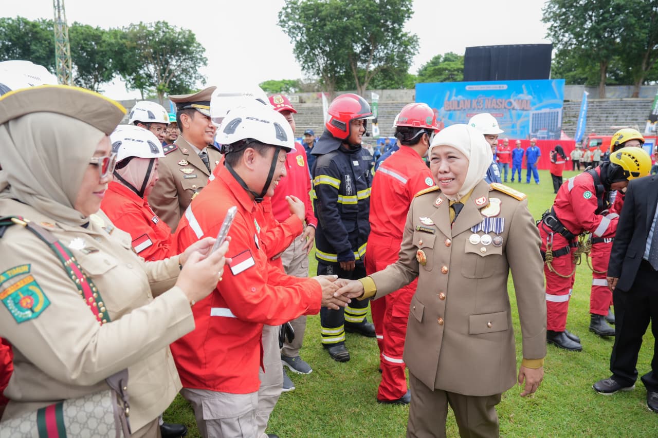 Gubernur Khofifah Ajak Stakeholder Wujudkan Lingkungan Kerja Aman, Seperti Tema Bulan K3 Nasional 2026