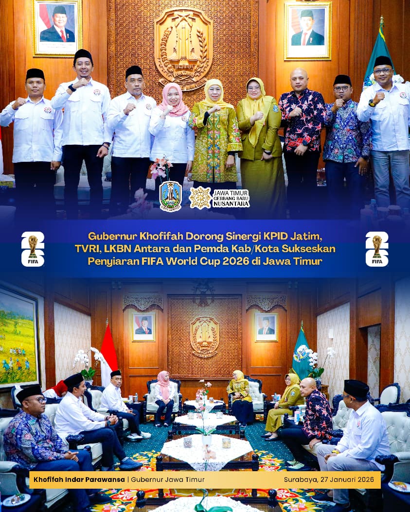 Gubernur Khofifah Minta KPID Jatim Perkuat Literasi Penyiaran dan Antisipasi Hoaks Jelang Piala Dunia 2026