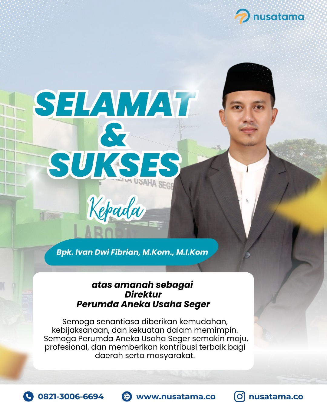 Wabup Jombang Serahkan SK, Ivan Dwi Fibrian Resmi Pimpin Perumda Aneka Usaha Seger