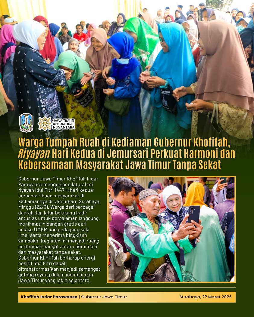 Gubernur Khofifah Hidupkan Tradisi Riyayan, UMKM dan Warga Bersatu dalam Suasana Lebaran