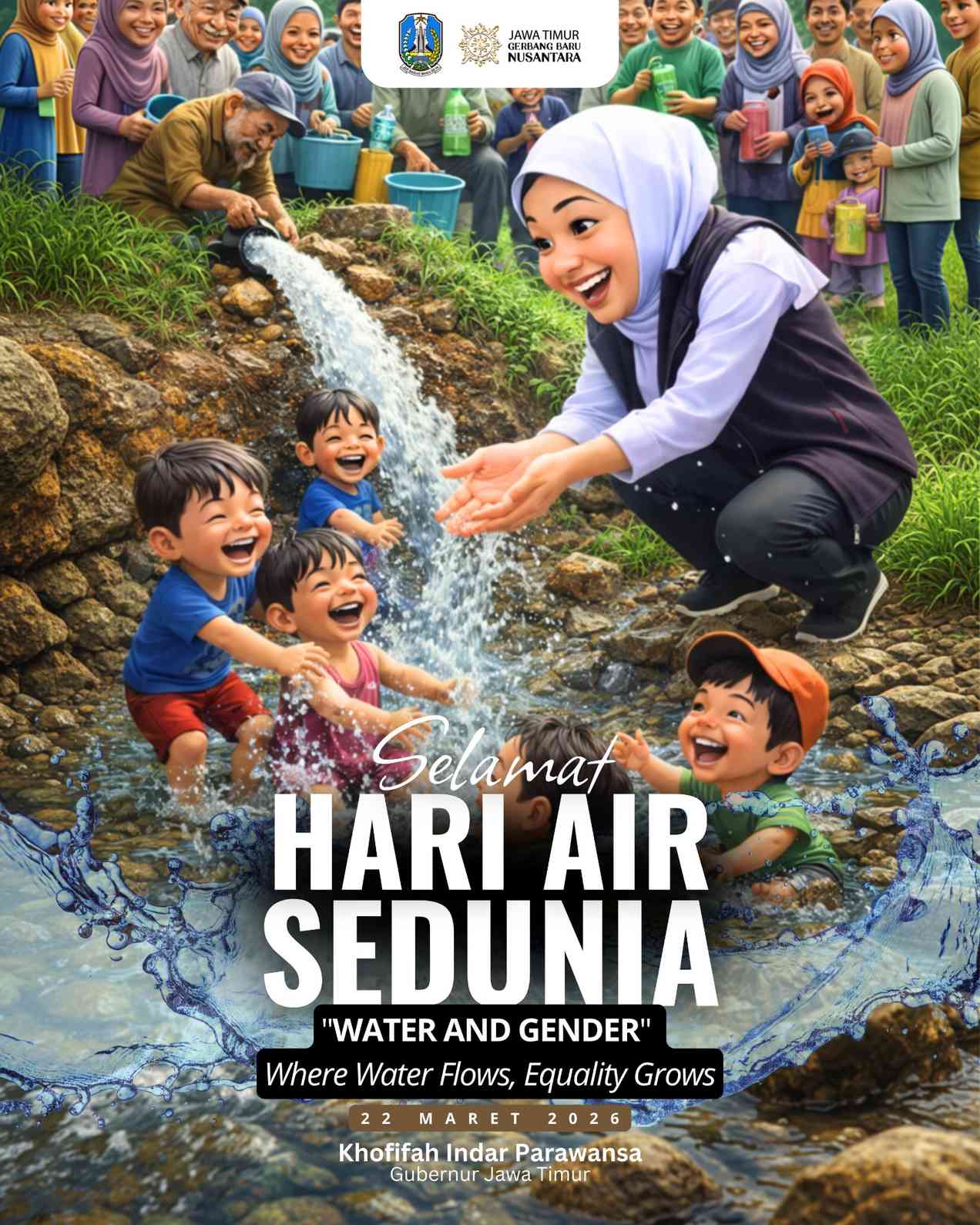 Gubernur Khofifah Perkuat Komitmen Akses Air Bersih dan Sanitasi Layak di Jawa Timur