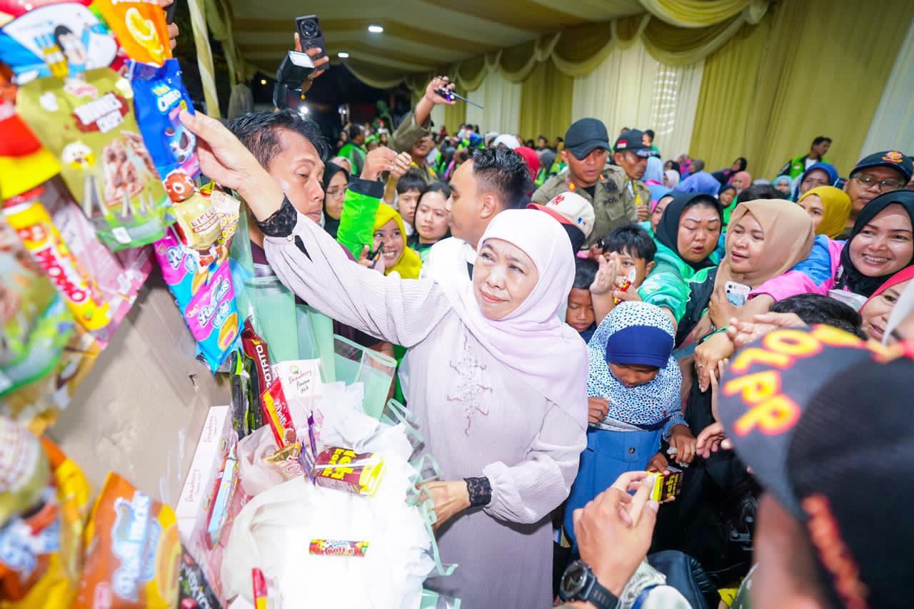 Gubernur Khofifah Tutup Riyayan dengan Sentuhan Humanis, Ojol Rasakan Kehangatan Lebaran