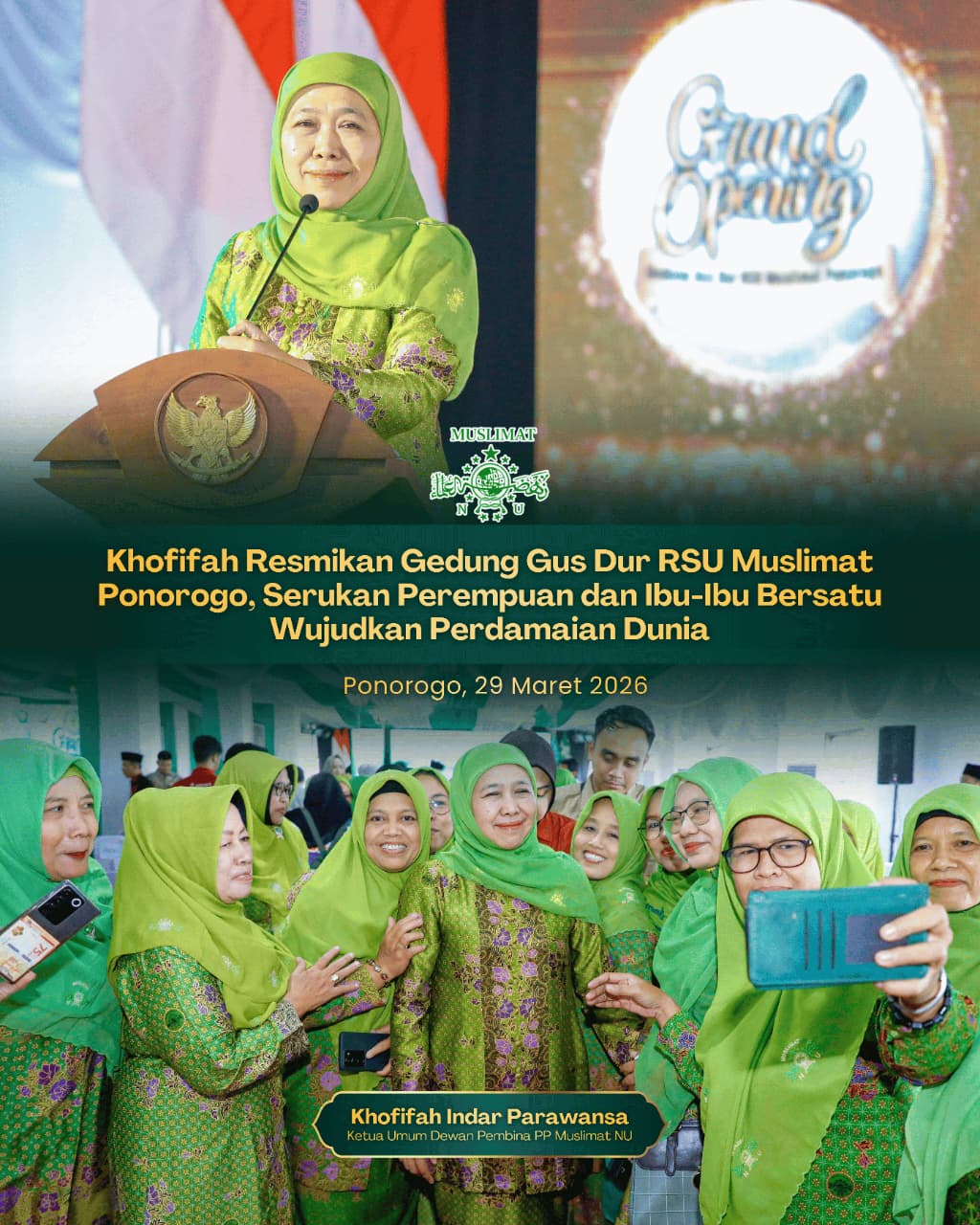 Gubernur Khofifah Resmikan Gedung KH Abdurrahman Wahid, Dorong RSU Muslimat Jadi Center of Excellence Layanan Kesehatan