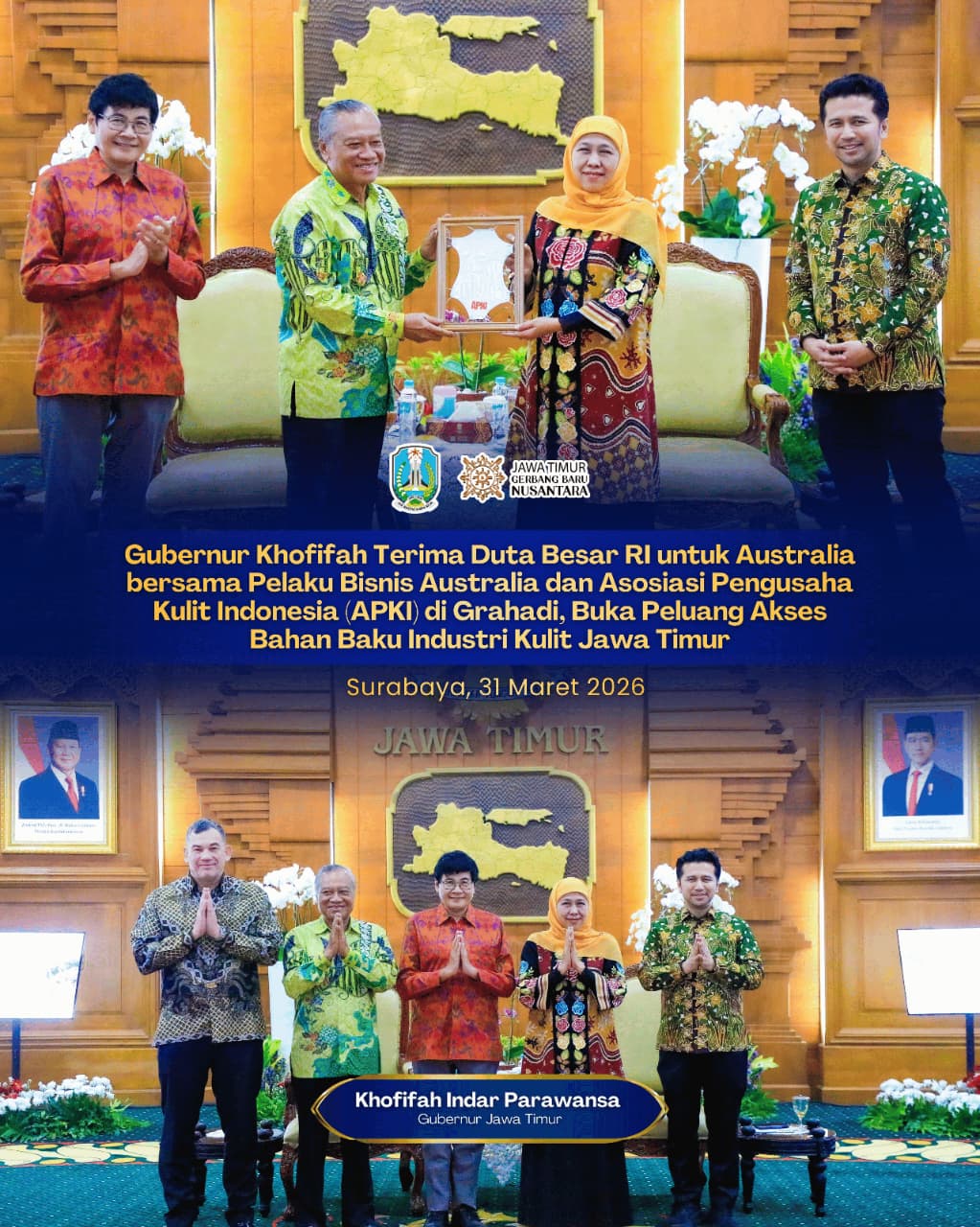 Gubernur Khofifah Tegaskan Jatim sebagai Mitra Strategis Australia, Perkuat Industri, Perdagangan dan Investasi