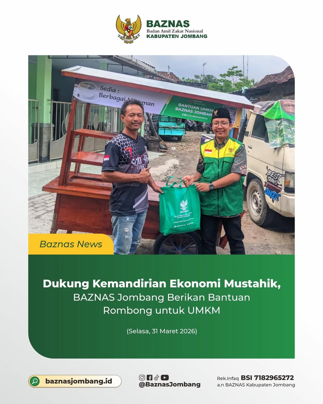 BAZNAS Dorong Pemulihan Ekonomi Lewat Bantuan Usaha Mikro