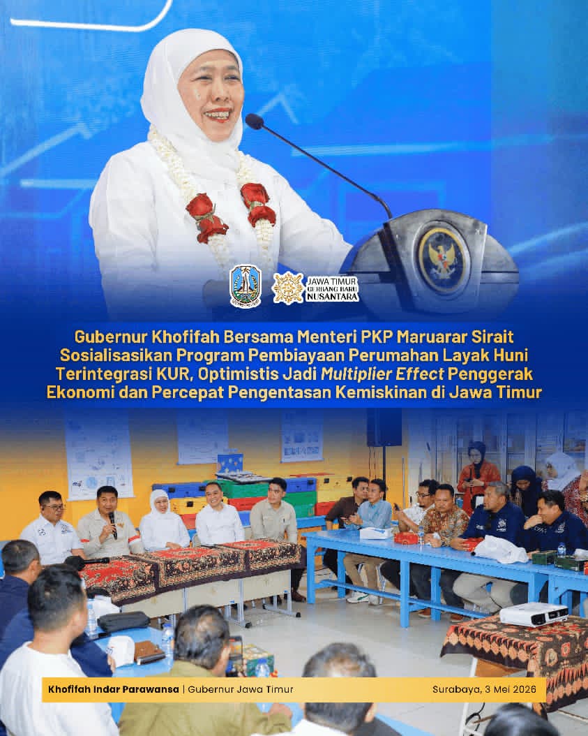 Gubernur Khofifah Dukung Program 33 Ribu Rumah, Gerakkan Ekosistem Ekonomi Rakyat