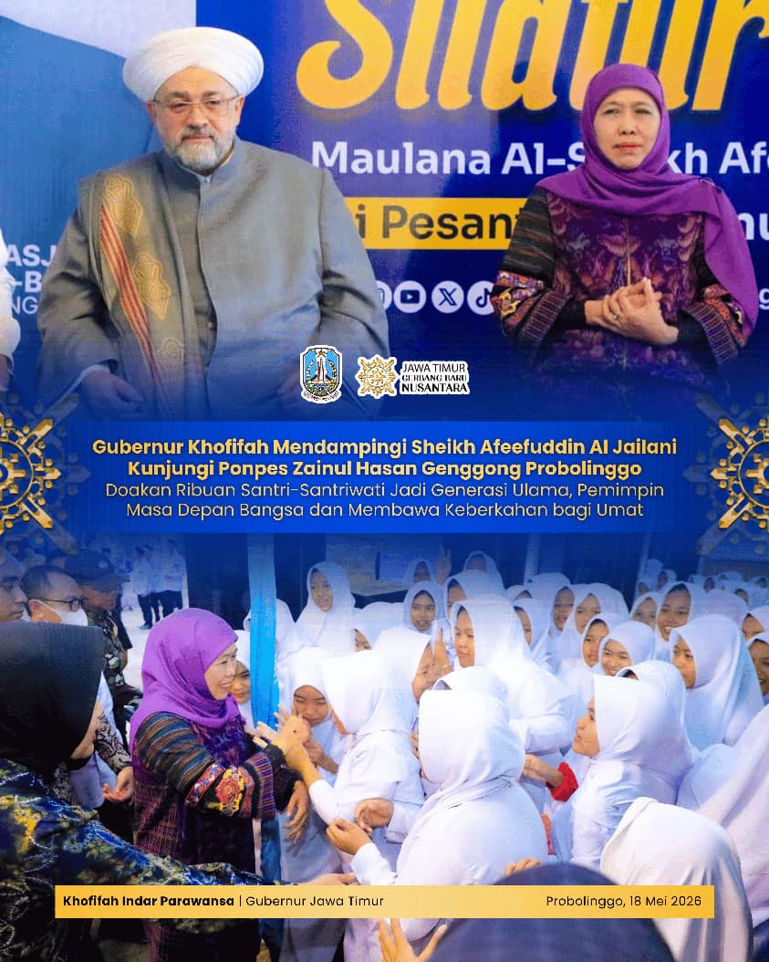Gubernur Khofifah: Pesantren Tidak Hanya Tempat Menimba Ilmu, tetapi Juga Pusat Tumbuhnya Peradaban dan Identitas Bangsa