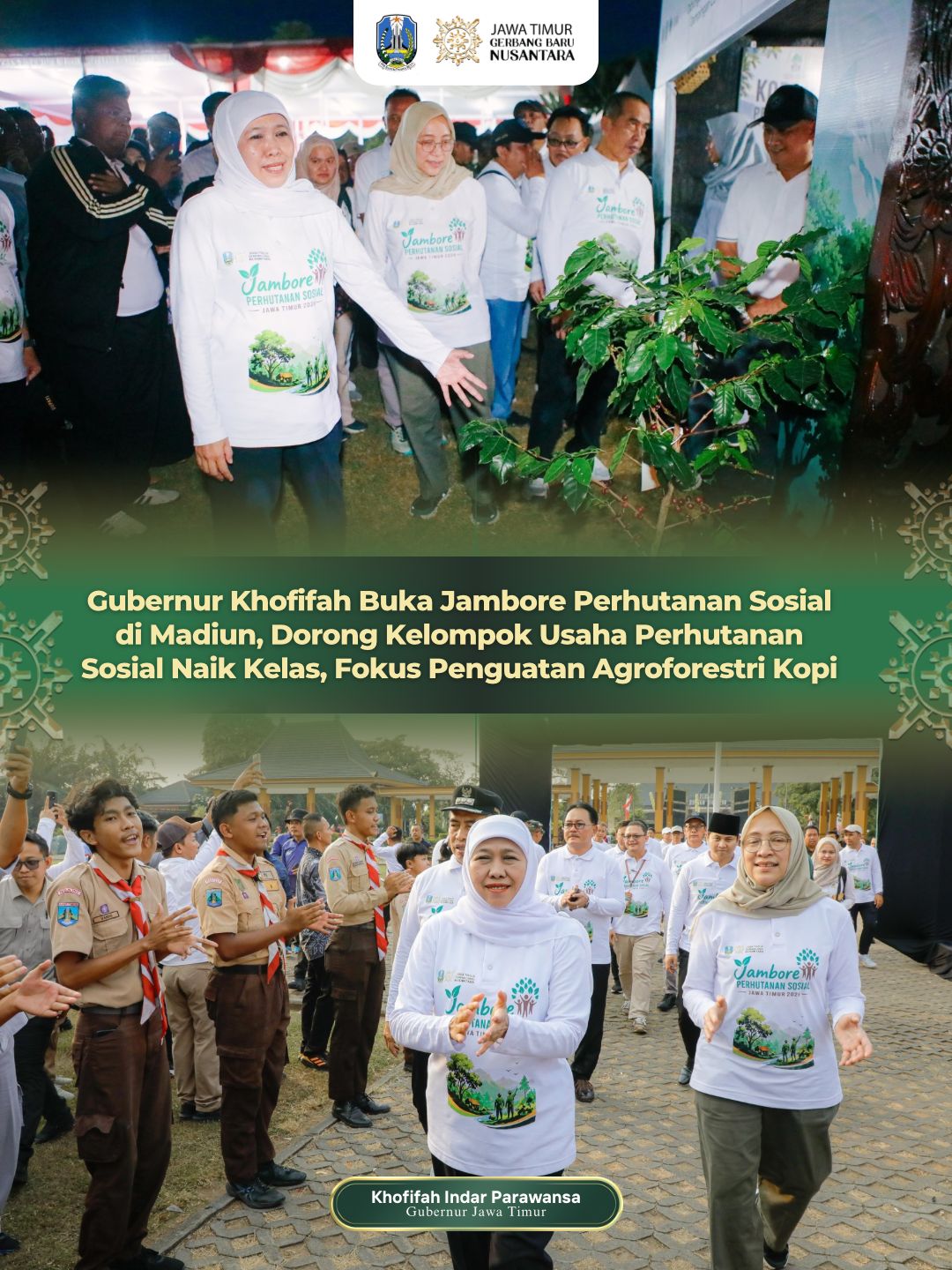 Buka Jambore Perhutanan Sosial 2026, Gubernur Khofifah Soroti Besarnya Kontribusi Kopi Jatim dari Kawasan Hutan