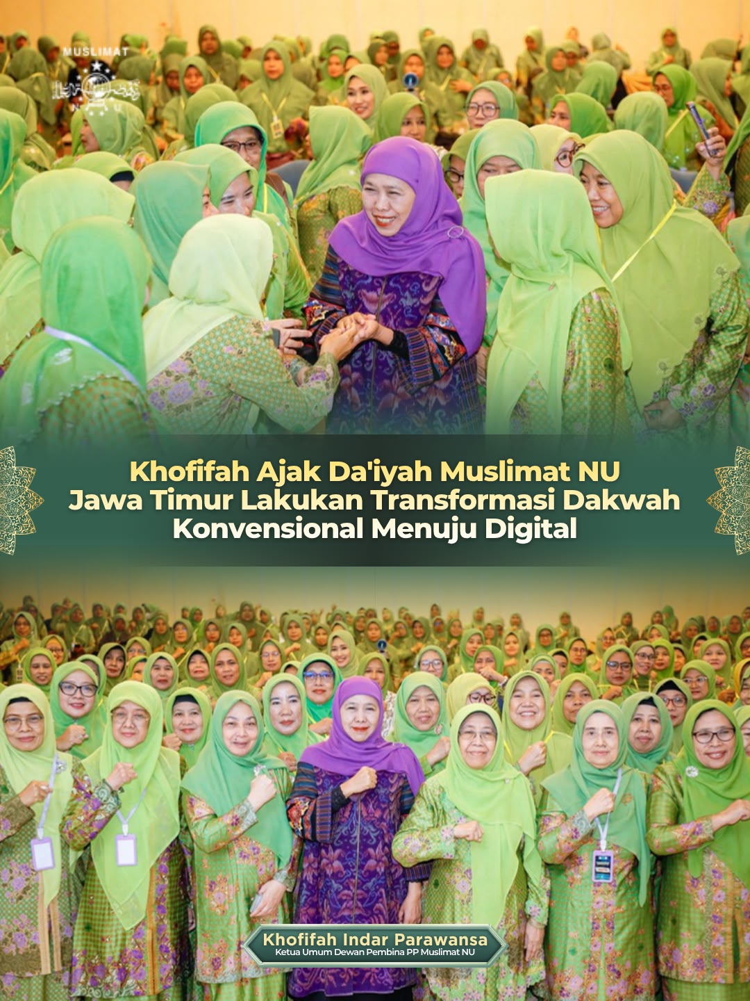 Khofifah Dorong Da’iyah Muslimat NU Kuasai Dakwah Digital untuk Perluas Syiar Islam Ahlussunnah wal Jamaah di Ruang Siber