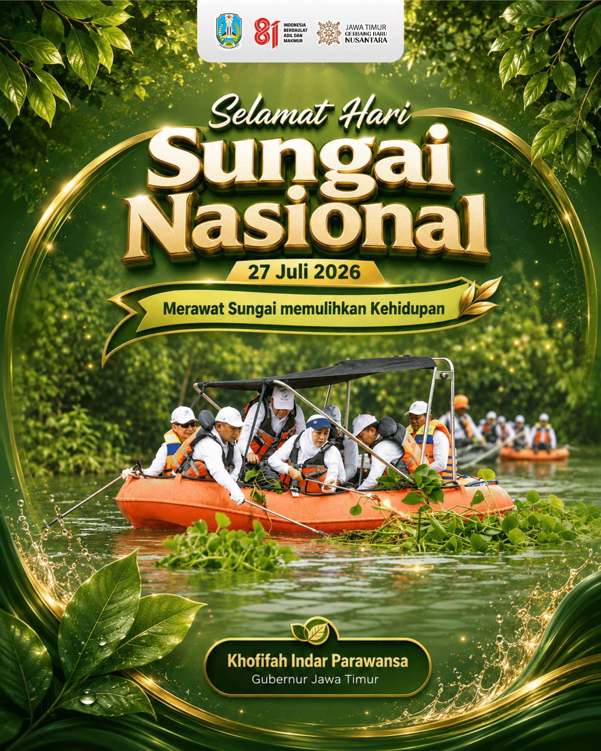 Kelestarian Sungai Jadi Investasi Masa Depan, Gubernur Khofifah Dorong Kolaborasi Pemerintah dan Masyarakat