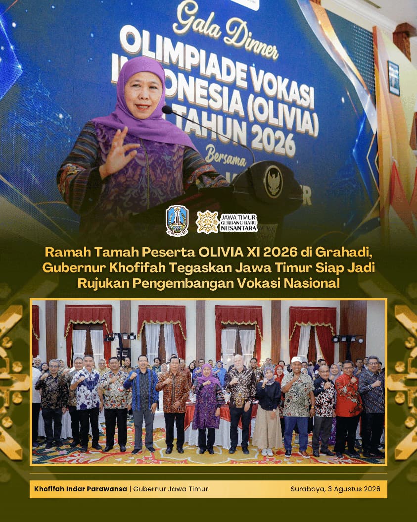 Ekosistem Vokasi Jatim Makin Terintegrasi, Gubernur Khofifah Dorong Lulusan Berkompetensi dan Berdaya Saing Global
