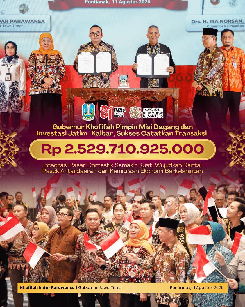 Gubernur Khofifah Perkuat Kerja Sama Ekonomi Jatim-Kalbar, Investasi Tembus Rp885 Miliar