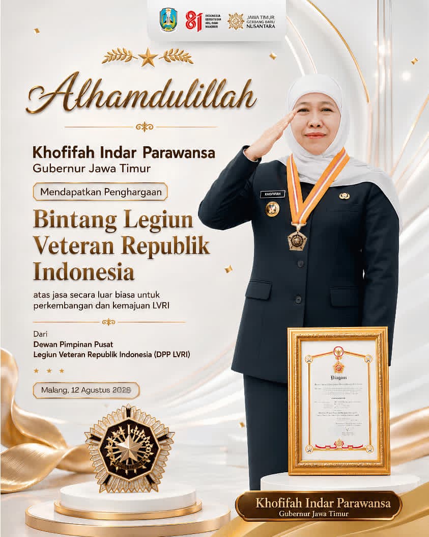 Peringatan Hari Veteran Nasional 2026, Gubernur Khofifah Dorong Generasi Muda Perkuat Karakter dan Semangat Bela Negara