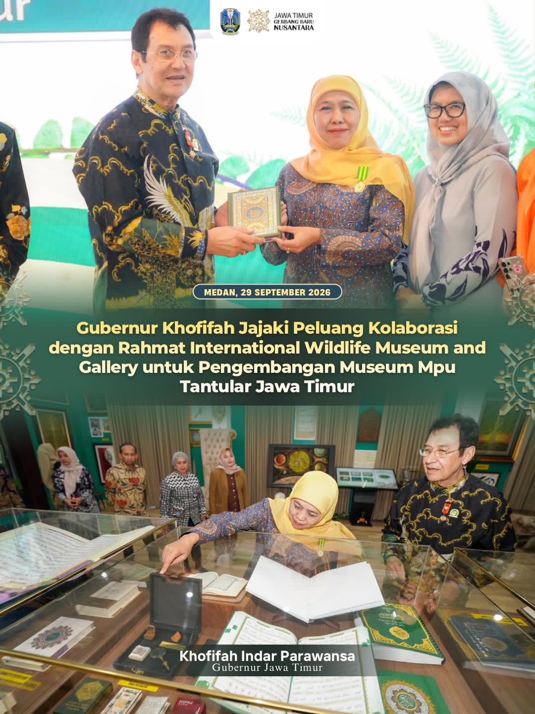 Kunjungi Rahmat International Wildlife Museum, Gubernur Khofifah Jajaki Pengembangan Museum Mpu Tantular