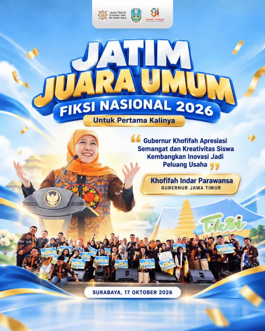 Gubernur Khofifah Tegaskan Komitmen Cetak Wirausaha Muda usai Jatim Juara Umum FIKSI 2026