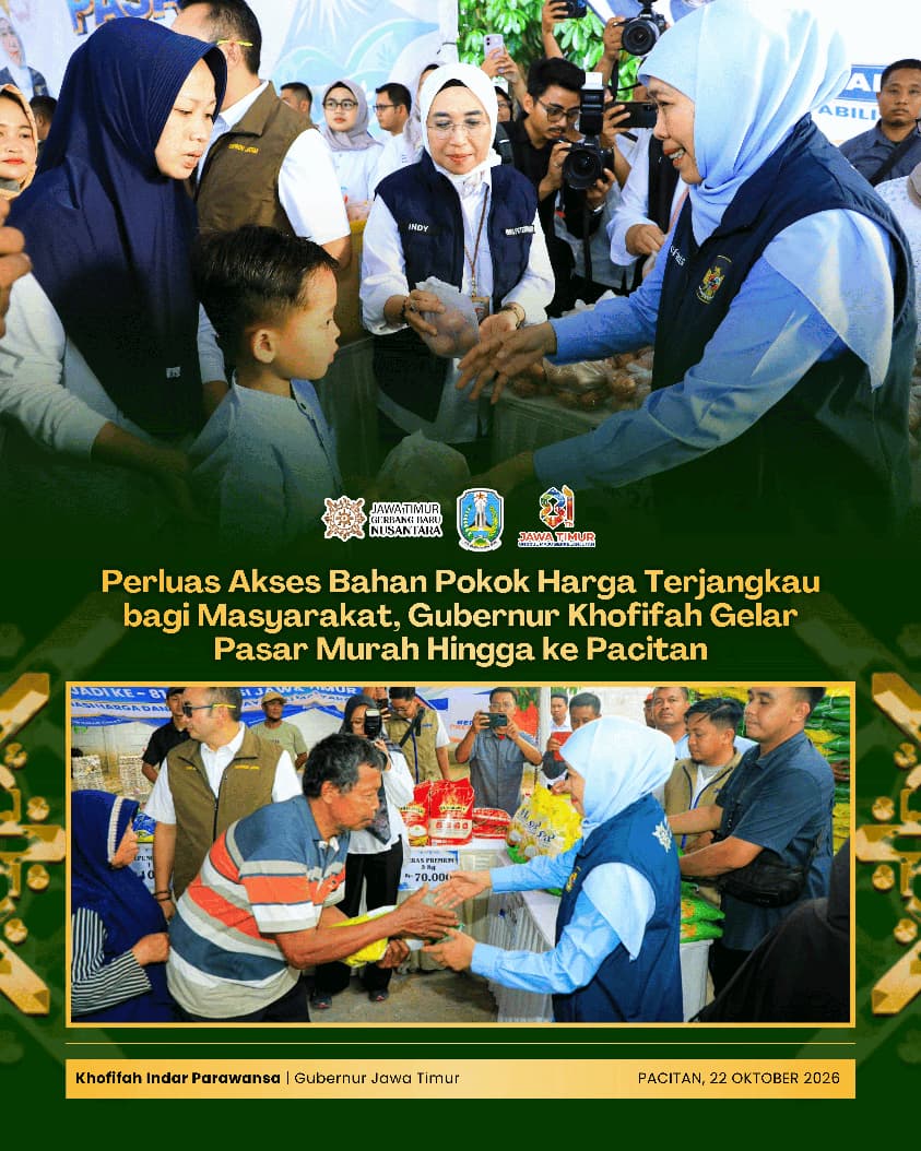 Masuki Titik ke-166, Gubernur Khofifah Bawa Program Pasar Murah Hingga ke Pacitan